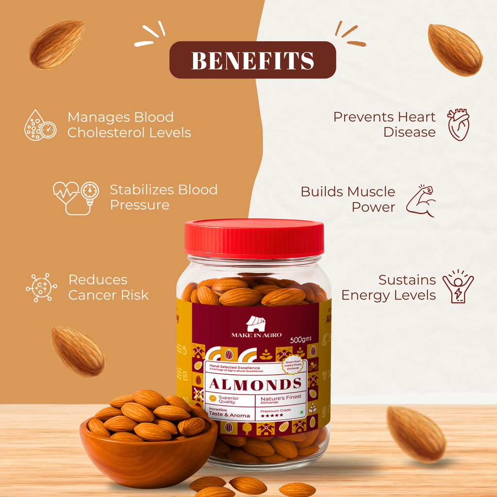 Buy Premium Almonds Online – 100% Natural, Fresh & Healthy | 500g