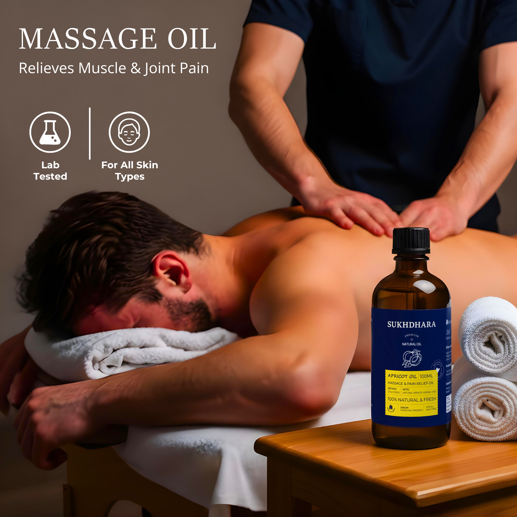 Sukhdhara Apricot Oil for Massage & Pain Relief | 100ml