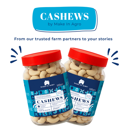 Make In Agro Premium Whole Cashews (Kaju) - Jar